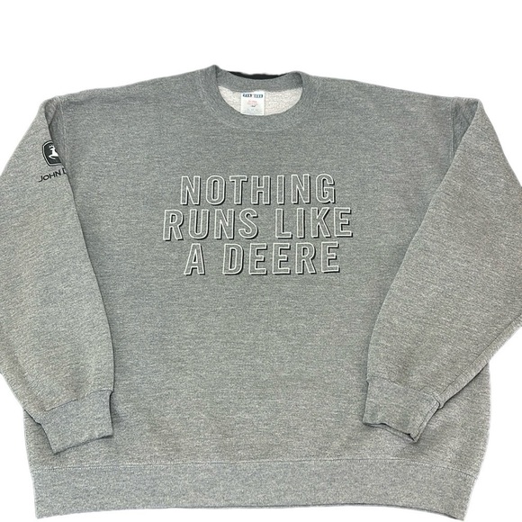 Jerzees NuBlend Gray John Deere Nothing Runs Like a Deere Sweatshirt Graphic XL - Picture 1 of 12